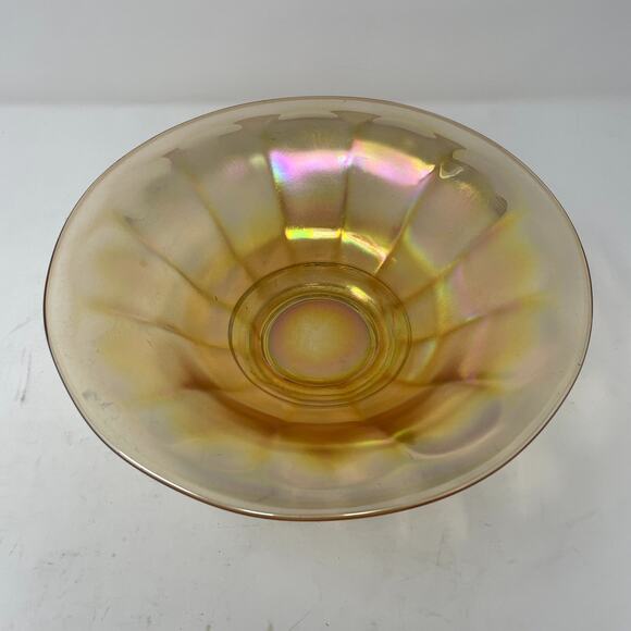 Vintage Marigold Depression Carnival Glass Shallow Bowl - Picture 2 of 7